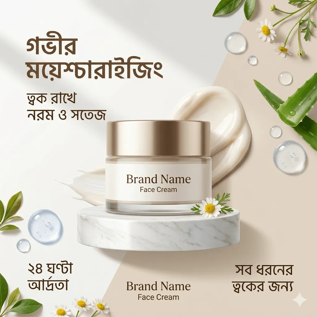 কসমেটিক্স AI template for Bangladesh product photo and Facebook post design